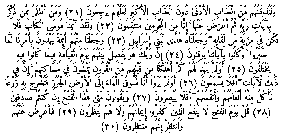Texte arabe — Quelques sourates et leurs bienfaits
