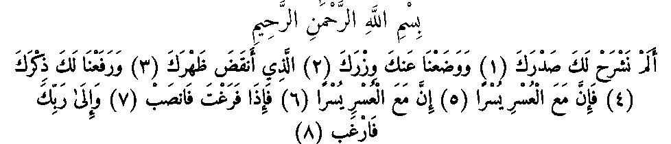 Texte arabe — Quelques sourates et leurs bienfaits