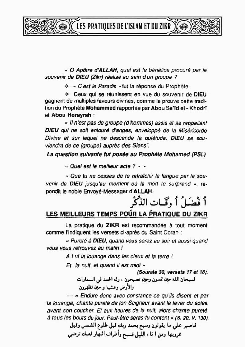 Page 6 du chapitre Le ZIKR