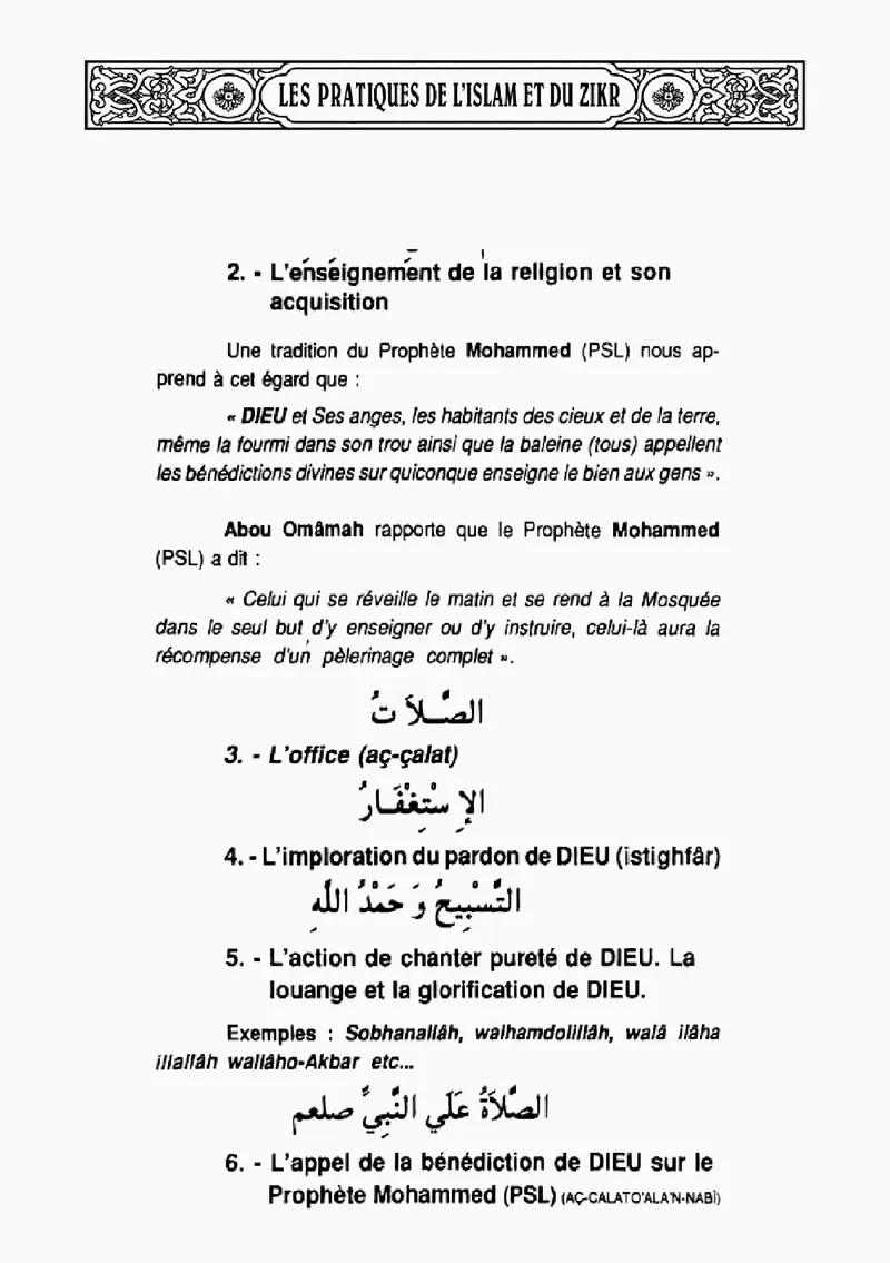 Page 9 du chapitre Le ZIKR