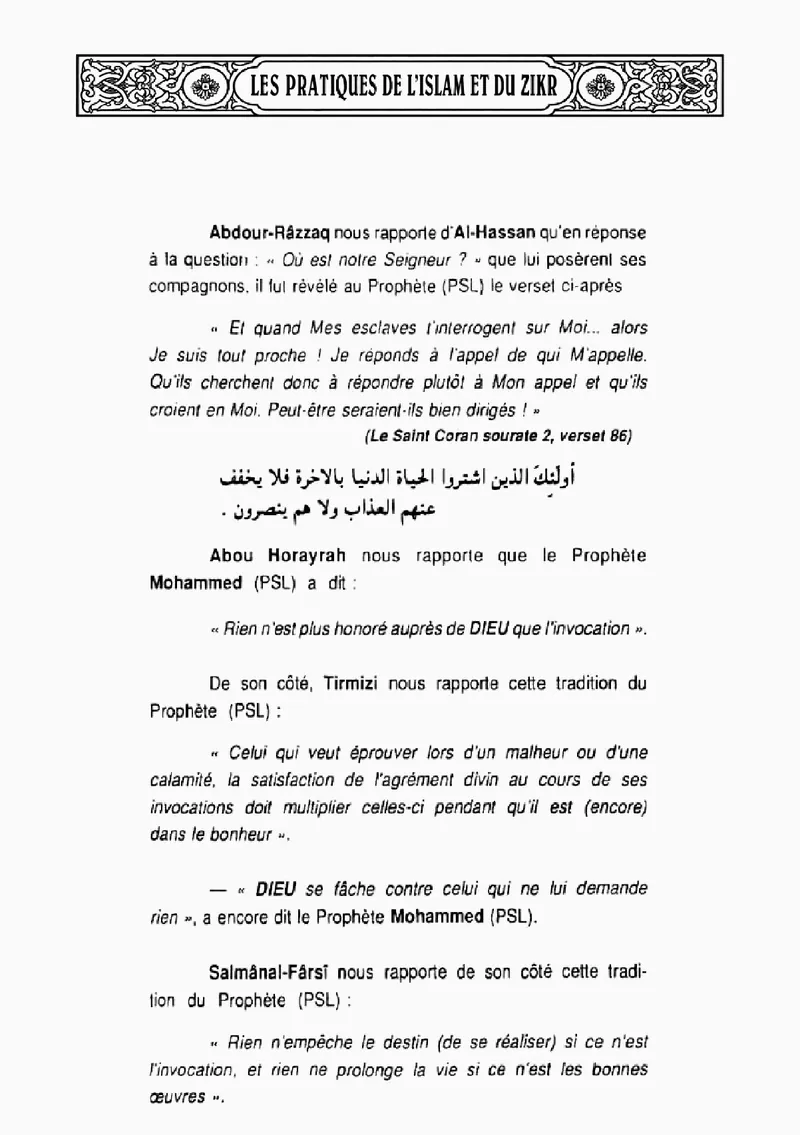 Page 11 du chapitre Le ZIKR