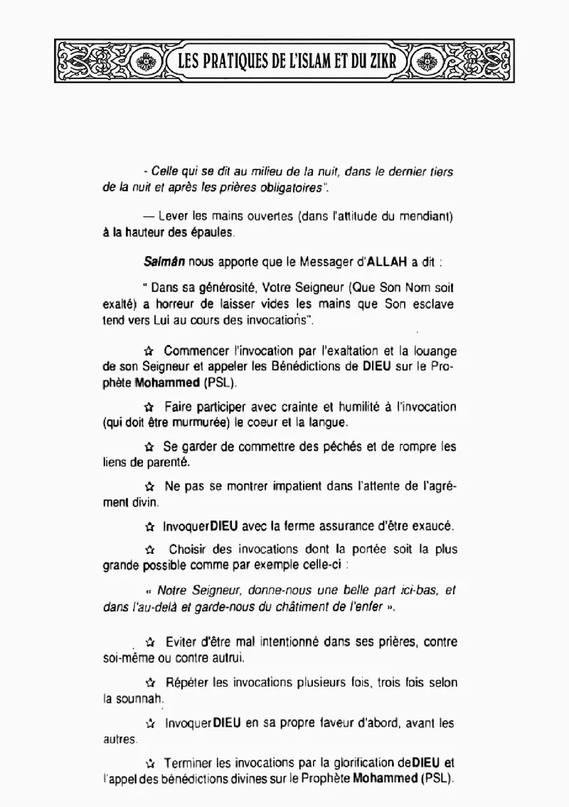 Page 13 du chapitre Le ZIKR
