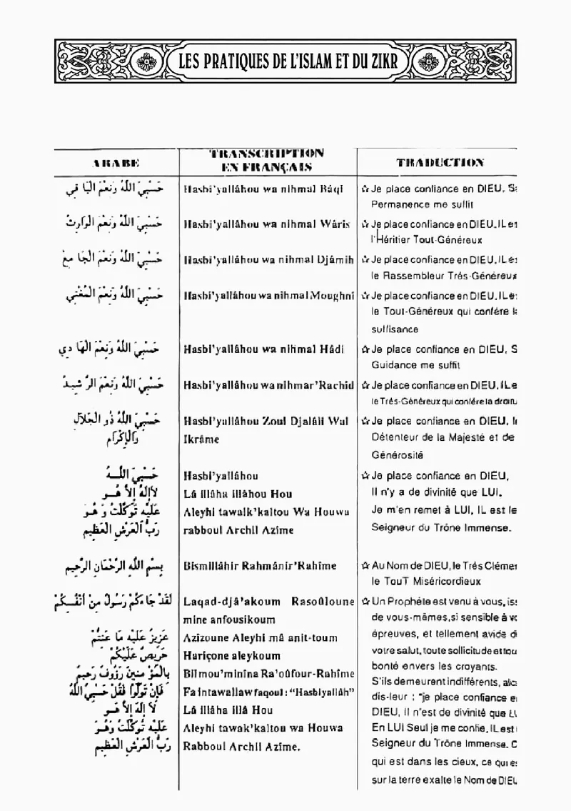Page 26 du chapitre Le ZIKR