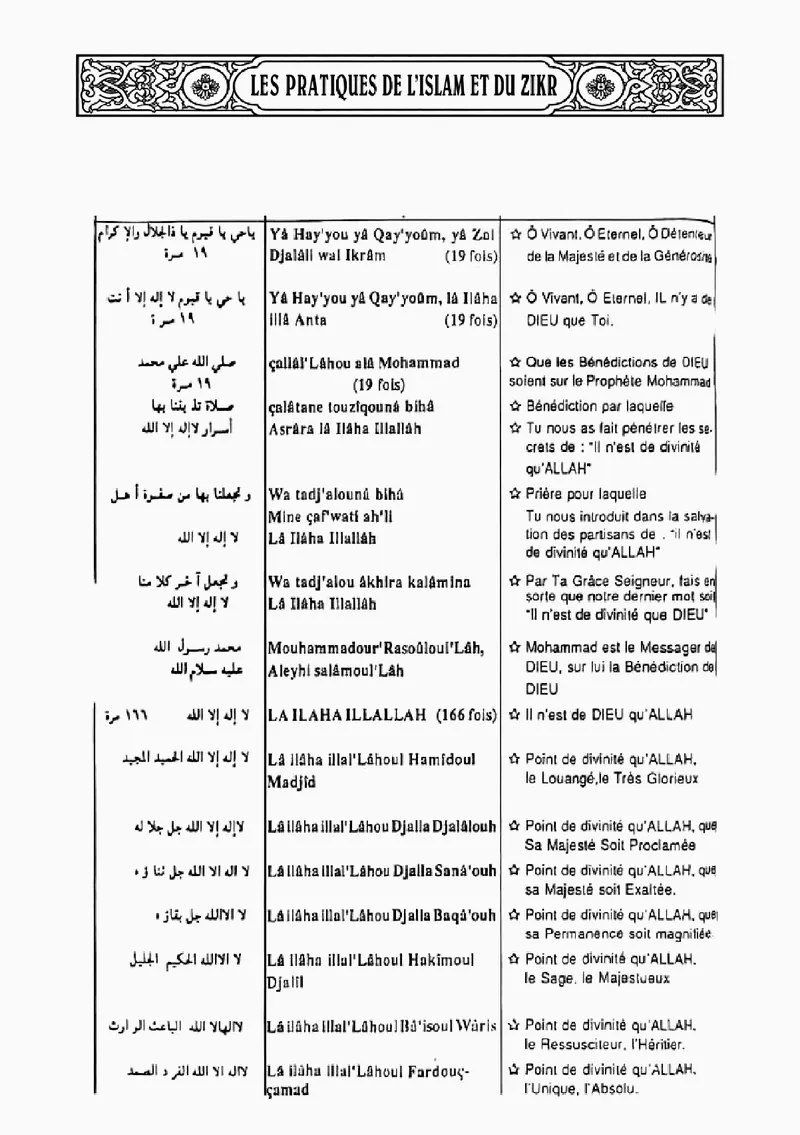 Page 40 du chapitre Le ZIKR
