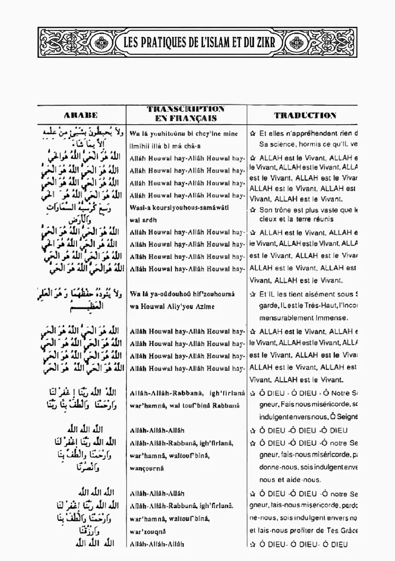 Page 46 du chapitre Le ZIKR