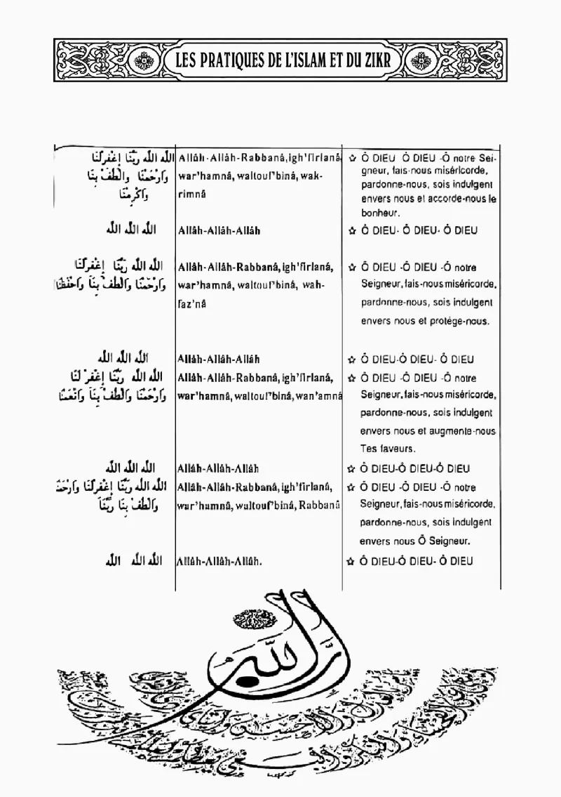 Page 47 du chapitre Le ZIKR