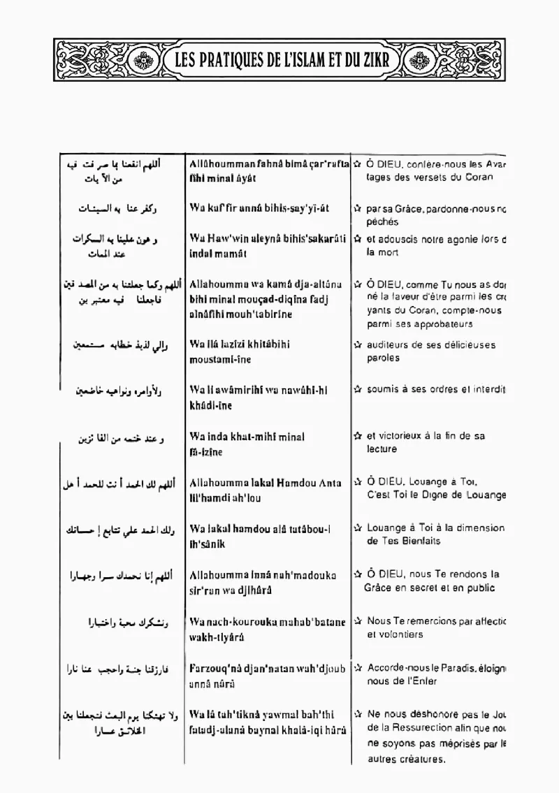 Page 52 du chapitre Le ZIKR