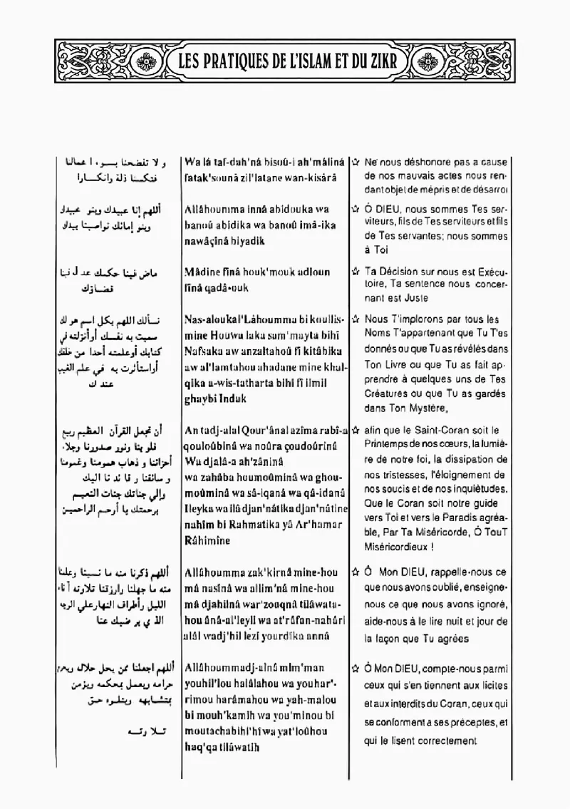 Page 53 du chapitre Le ZIKR