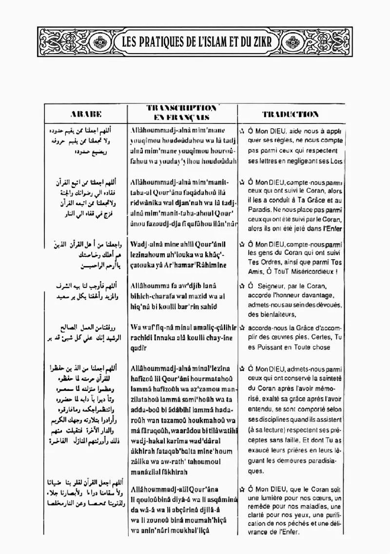 Page 54 du chapitre Le ZIKR