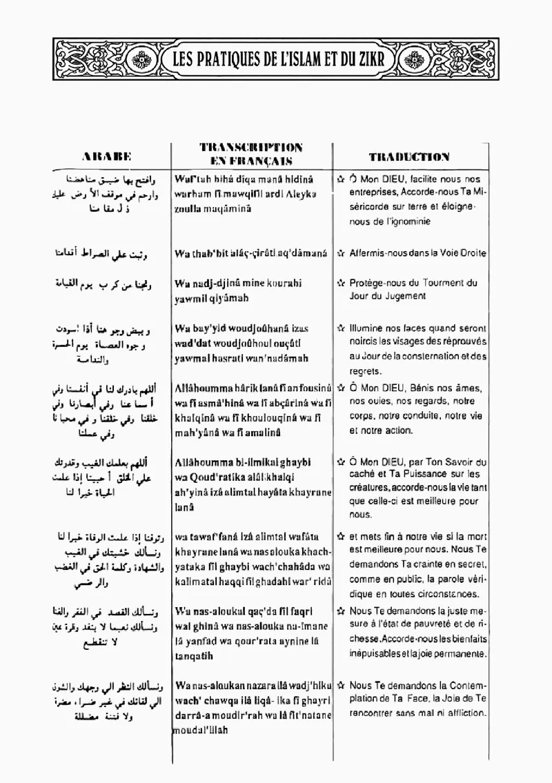 Page 57 du chapitre Le ZIKR