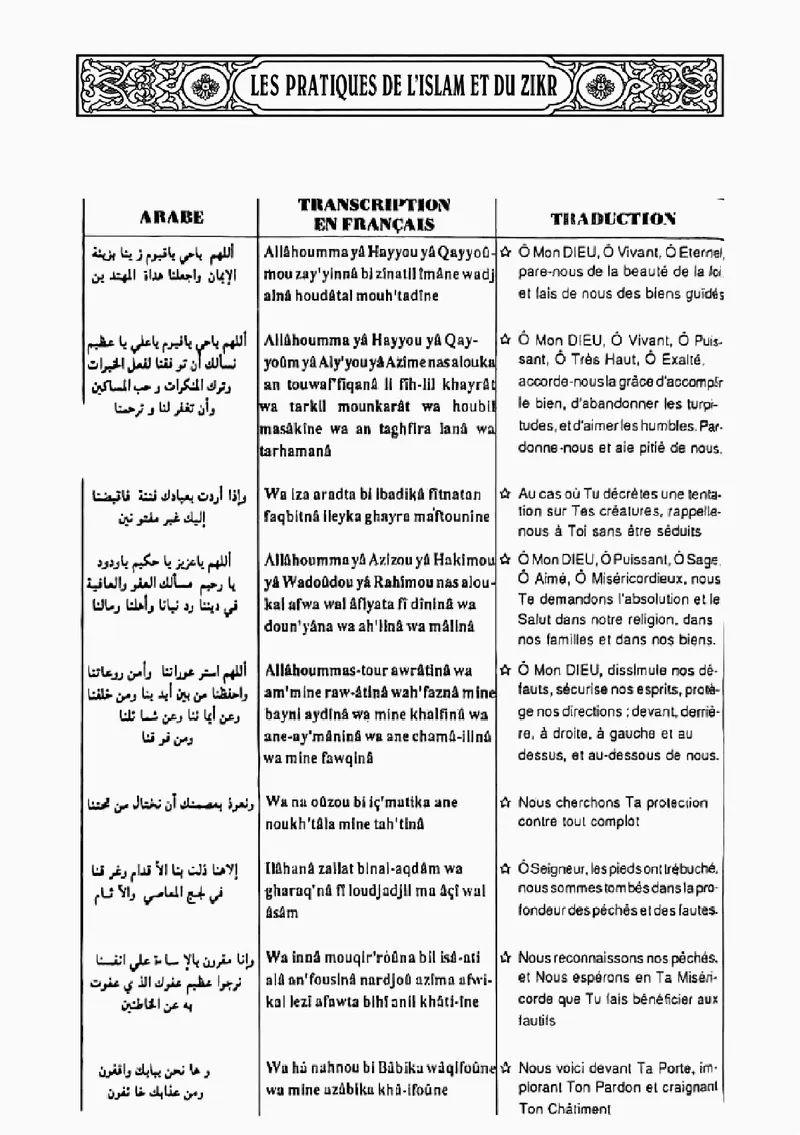 Page 58 du chapitre Le ZIKR