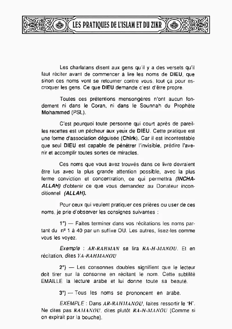 Page 4 du chapitre Les 99 Attributs de DIEU