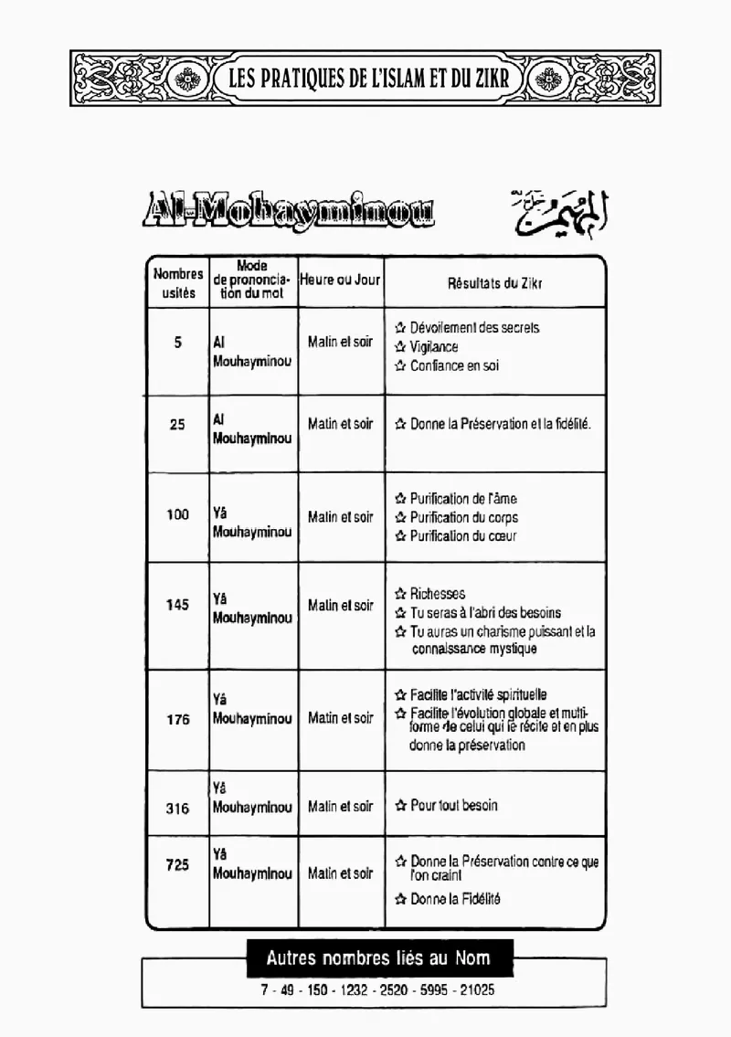 Page 40 du livre — Al-Mohayminou