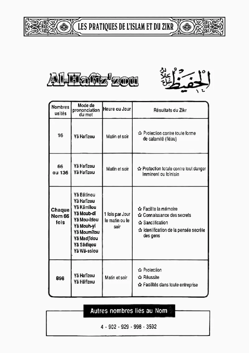Page 150 du livre — Al-Hafîz'zou