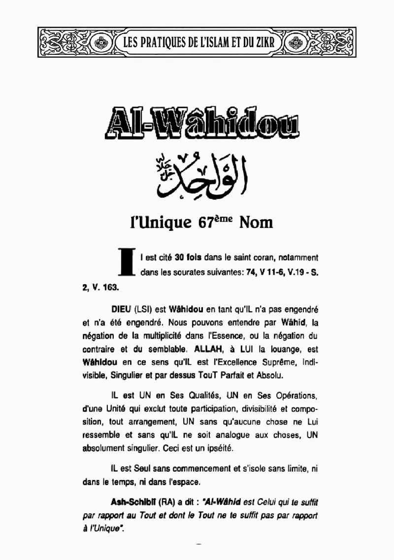 Page 252 du livre — Al-Wâhidou