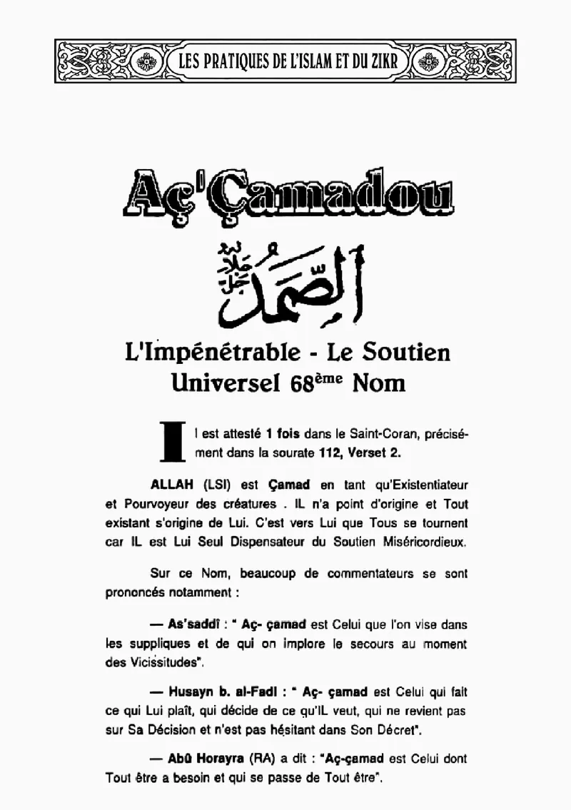 Page 256 du livre — Aç'Çamadou