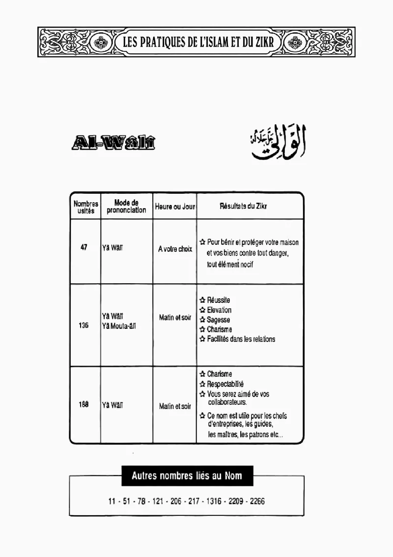 Page 283 du livre — Al-Wâlî