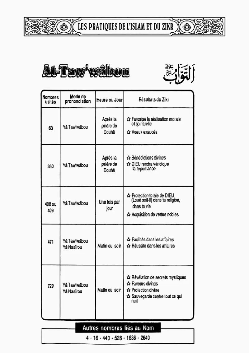 Page 293 du livre — At-Taw'wâbou